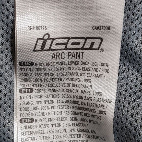 Icon Motorsports Arc Pant in Stealth Black Motorcycle Trousers Men's Size 42 NWT - Picture 9 of 9